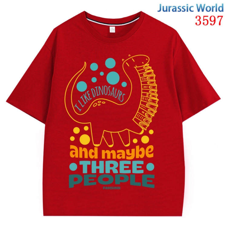 Jurassic World Anime Pure Cotton Short Sleeve T-shirt Direct Spray Technology from S to 4XL CMY-3597-3