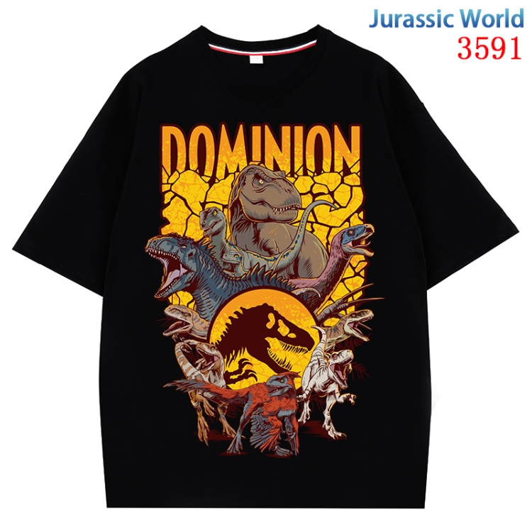 Jurassic World Anime Pure Cotton Short Sleeve T-shirt Direct Spray Technology from S to 4XL CMY-3591-2