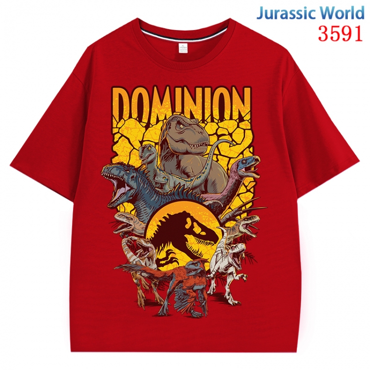 Jurassic World Anime Pure Cotton Short Sleeve T-shirt Direct Spray Technology from S to 4XL CMY-3591-3