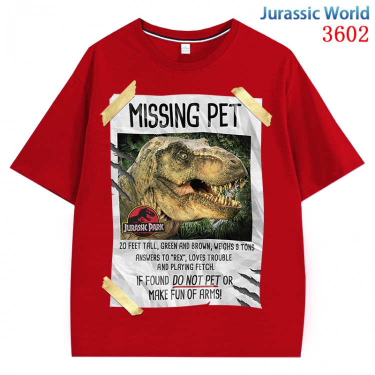 Jurassic World Anime Pure Cotton Short Sleeve T-shirt Direct Spray Technology from S to 4XL CMY-3602-3