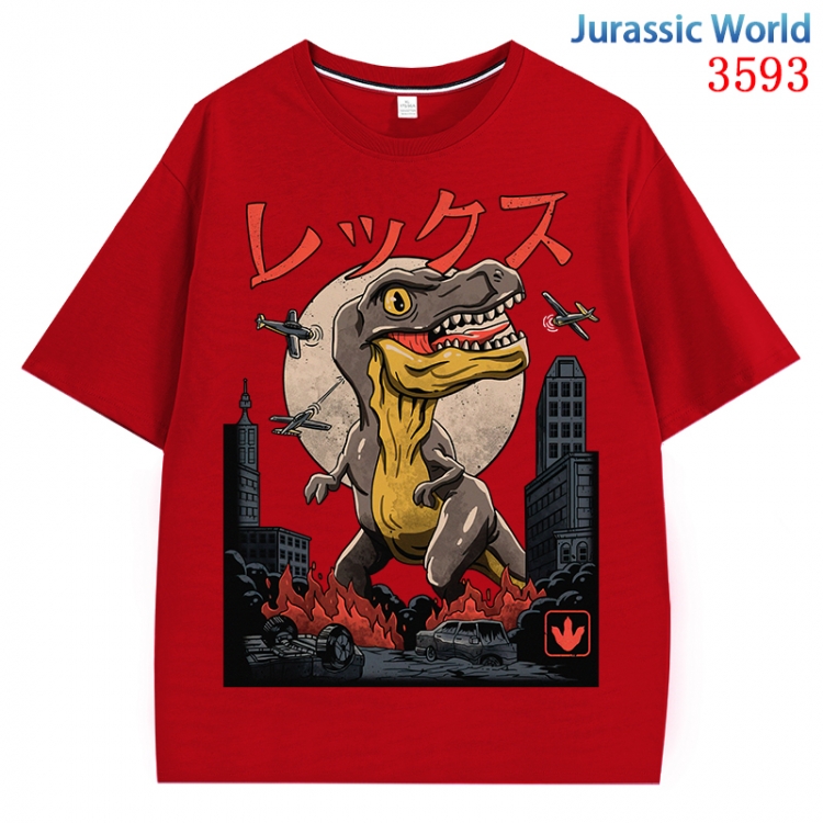 Jurassic World Anime Pure Cotton Short Sleeve T-shirt Direct Spray Technology from S to 4XL CMY-3593-3