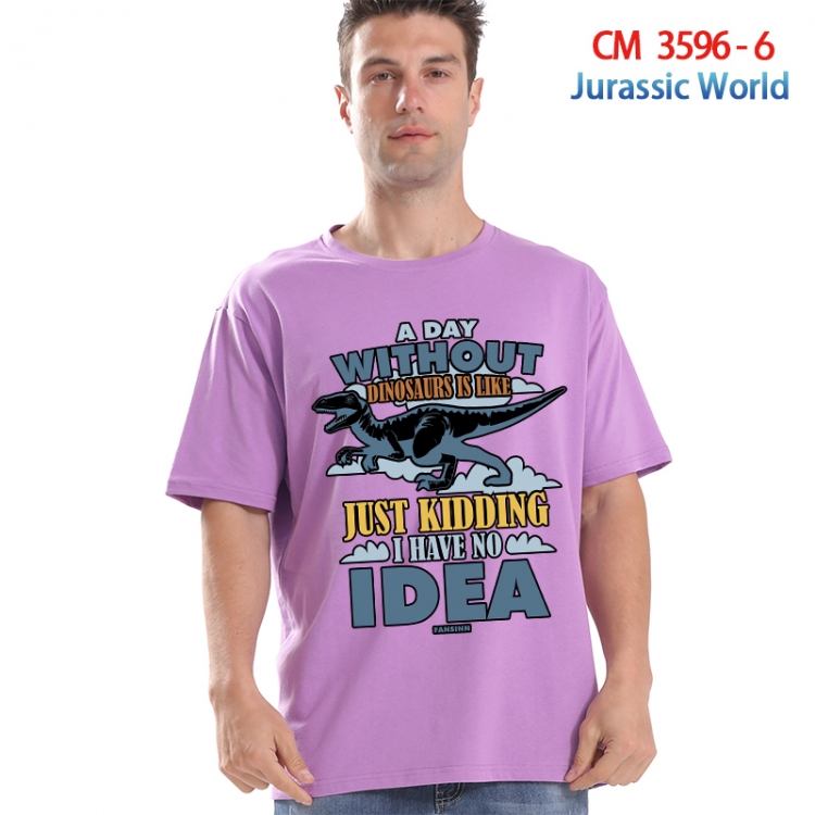 Jurassic World Printed short-sleeved cotton T-shirt from S to 4XL 3596-6