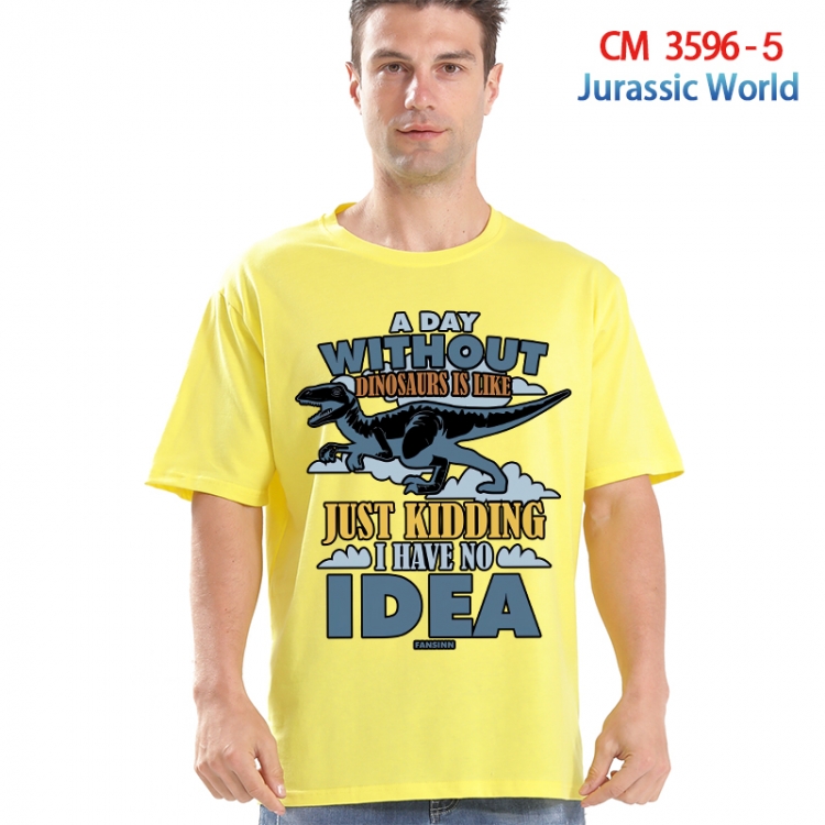 Jurassic World Printed short-sleeved cotton T-shirt from S to 4XL 3596-5