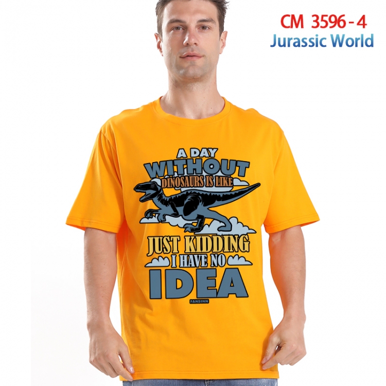 Jurassic World Printed short-sleeved cotton T-shirt from S to 4XL 3596-4