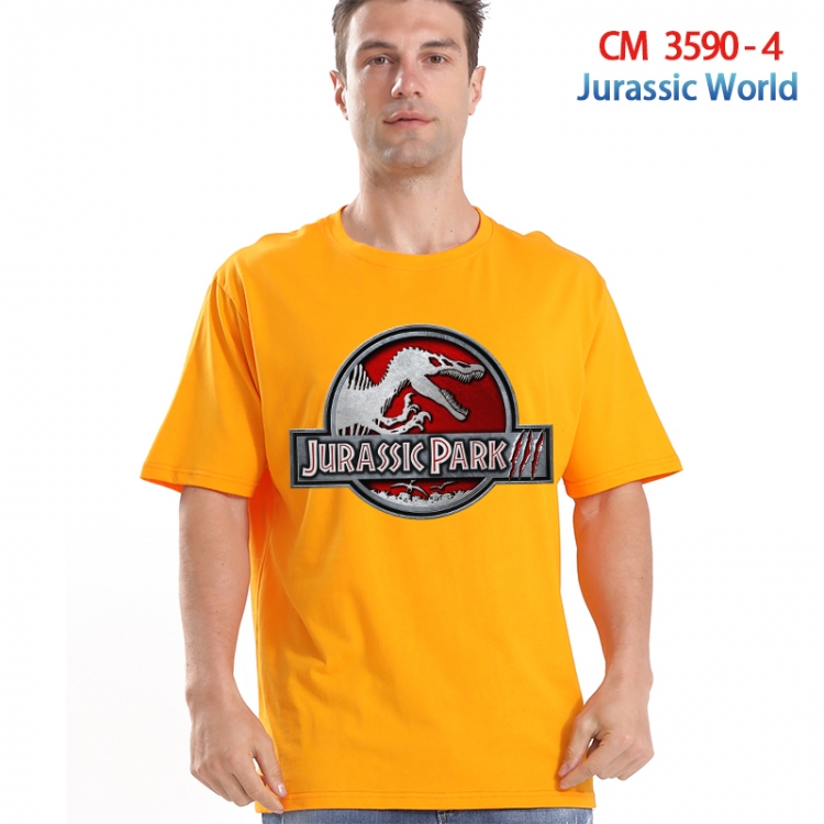 Jurassic World Printed short-sleeved cotton T-shirt from S to 4XL 3590-4