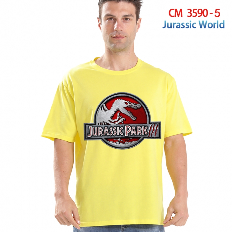 Jurassic World Printed short-sleeved cotton T-shirt from S to 4XL 3590-5