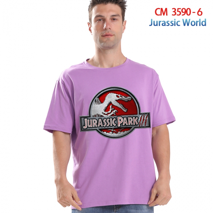 Jurassic World Printed short-sleeved cotton T-shirt from S to 4XL 3590-6