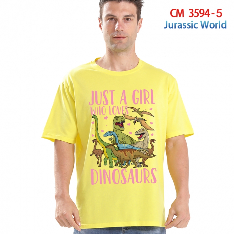 Jurassic World Printed short-sleeved cotton T-shirt from S to 4XL 3594-5