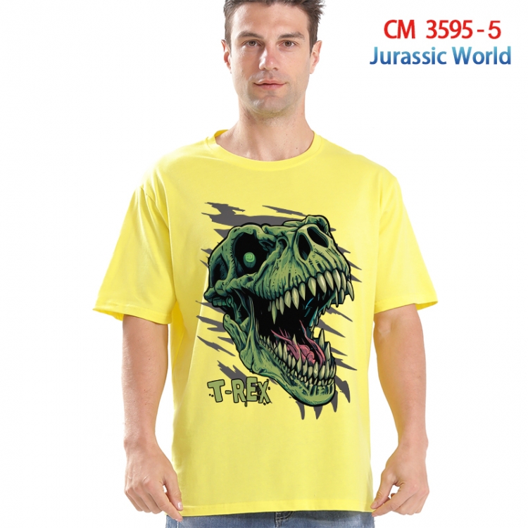 Jurassic World Printed short-sleeved cotton T-shirt from S to 4XL 3595-5
