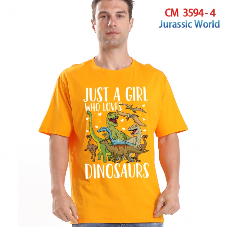 Jurassic World Printed short-sleeved cotton T-shirt from S to 4XL 3594-4