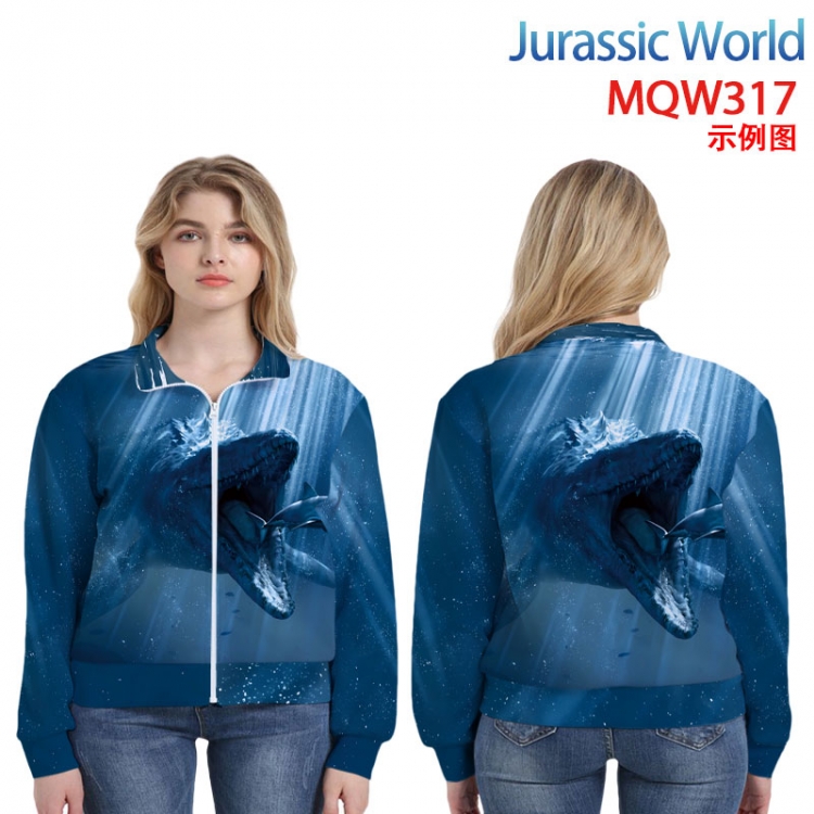 Jurassic World Animation surrounding full-color sweater hoodless zipper jacket from M to 3XL MQW317