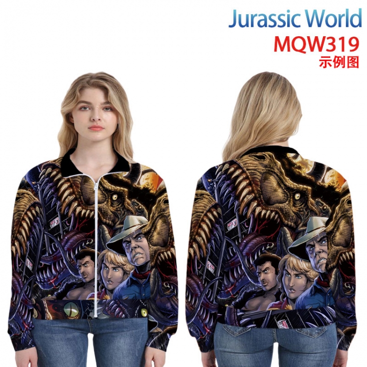 Jurassic World Animation surrounding full-color sweater hoodless zipper jacket from M to 3XL MQW319