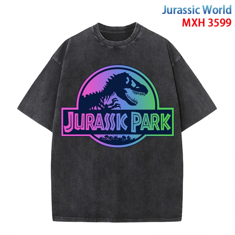 Jurassic World Anime peripheral pure cotton washed and worn T-shirt from S to 4XL MXH-3599
