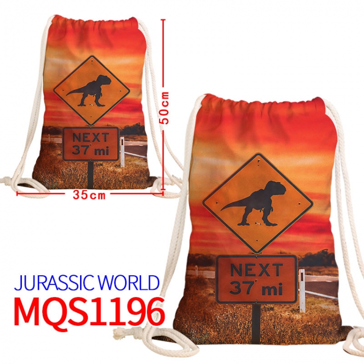Jurassic World Canvas drawstring pocket backpack 50x35cm  MQS-1196