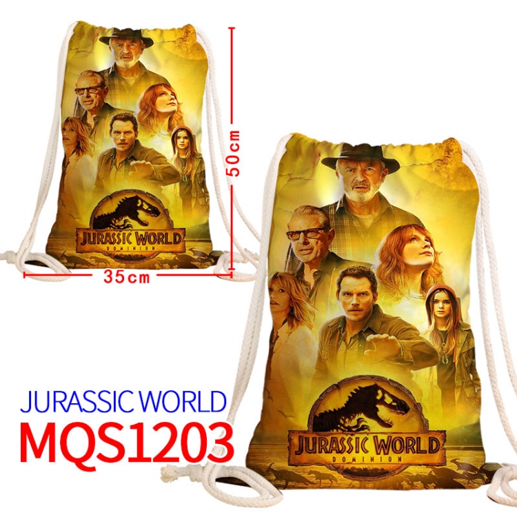 Jurassic World Canvas drawstring pocket backpack 50x35cm MQS-1203