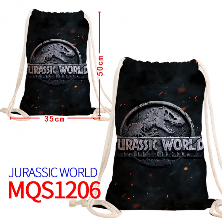 Jurassic World Canvas drawstring pocket backpack 50x35cm  MQS-1206