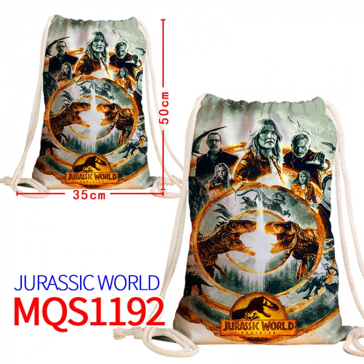 Jurassic World Canvas drawstring pocket backpack 50x35cm  MQS-1192