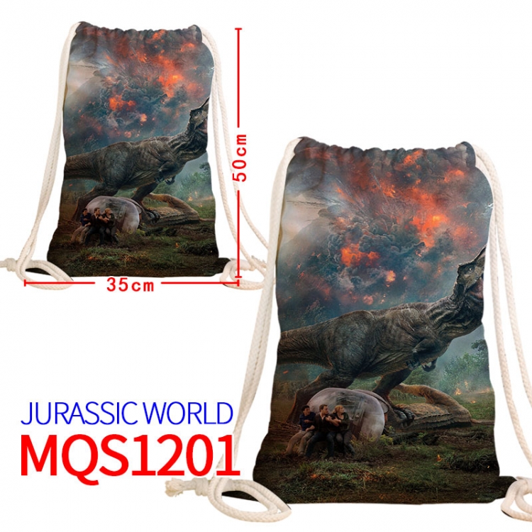Jurassic World Canvas drawstring pocket backpack 50x35cm  MQS-1201