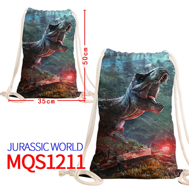 Jurassic World Canvas drawstring pocket backpack 50x35cm MQS-1211