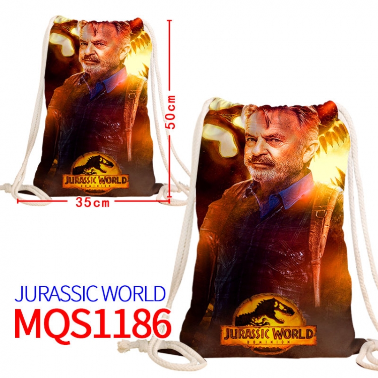 Jurassic World Canvas drawstring pocket backpack 50x35cm  MQS-1186