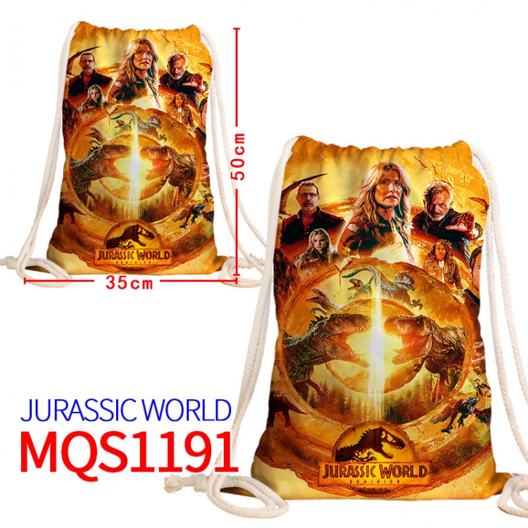 Jurassic World Canvas drawstring pocket backpack 50x35cm MQS-1191