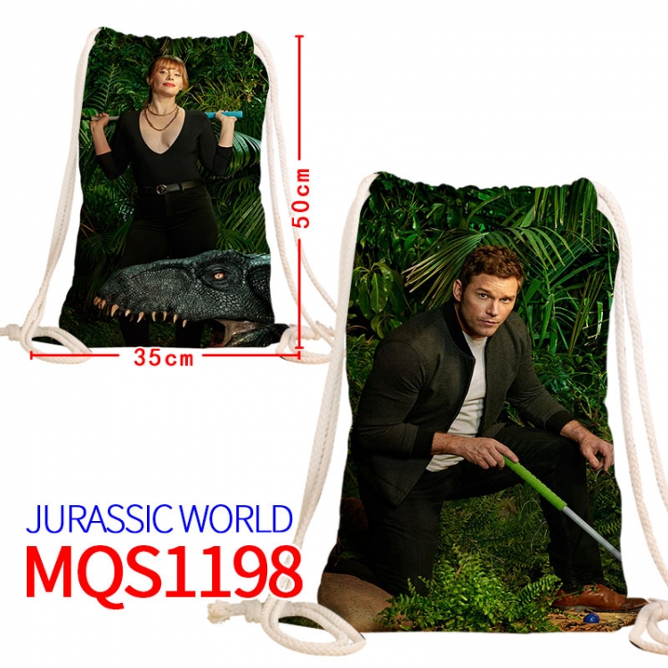 Jurassic World Canvas drawstring pocket backpack 50x35cm MQS-1198