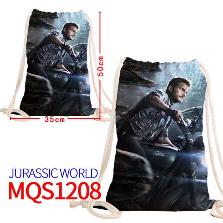 Jurassic World Canvas drawstring pocket backpack 50x35cm  MQS-1208