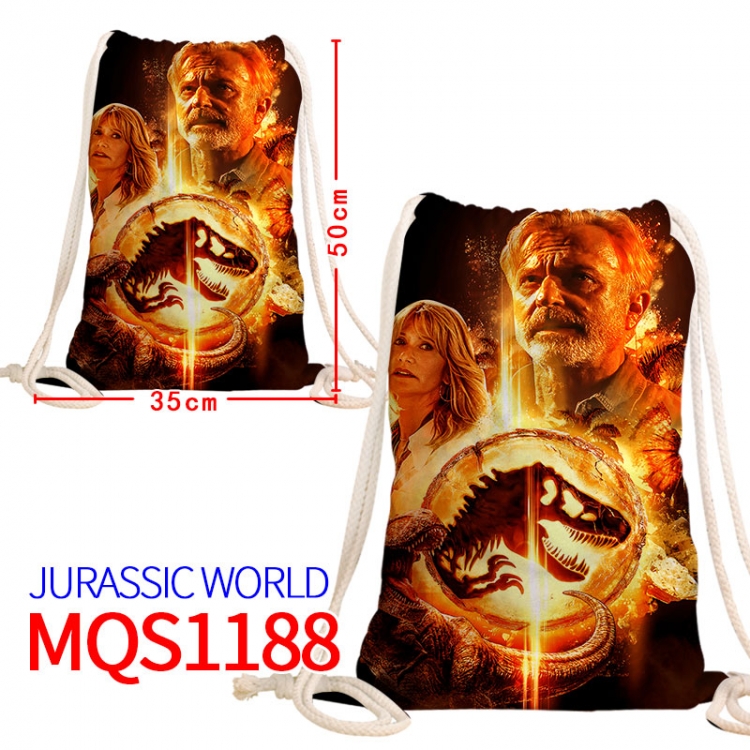 Jurassic World Canvas drawstring pocket backpack 50x35cm  MQS-1188