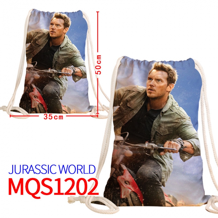 Jurassic World Canvas drawstring pocket backpack 50x35cm  MQS-1202