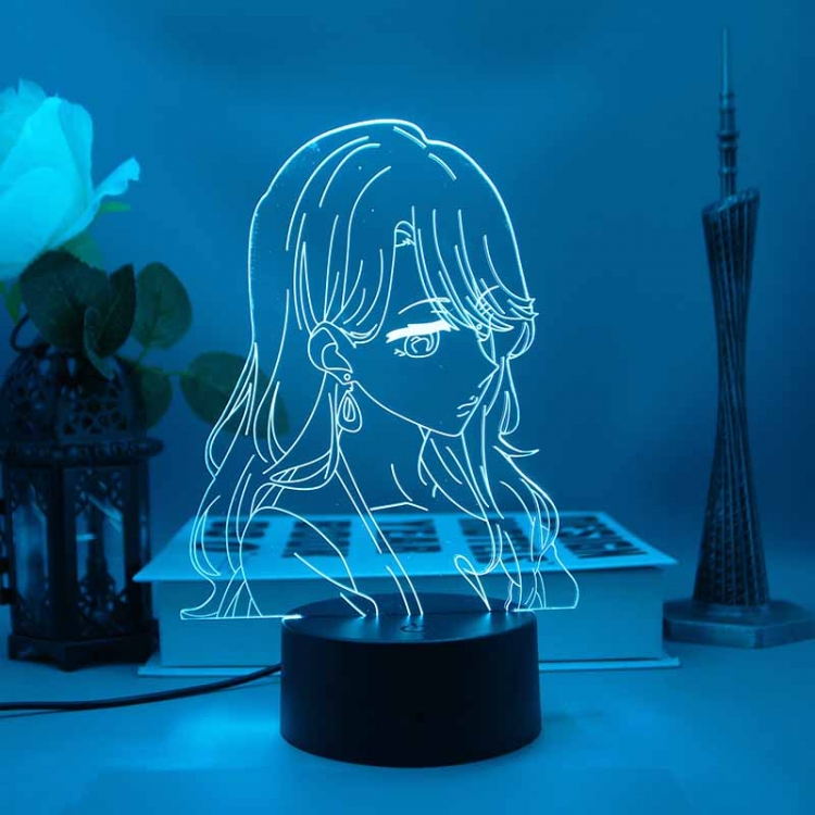 Oshi no ko 3D night light USB touch switch colorful acrylic table lamp BLACK BASE