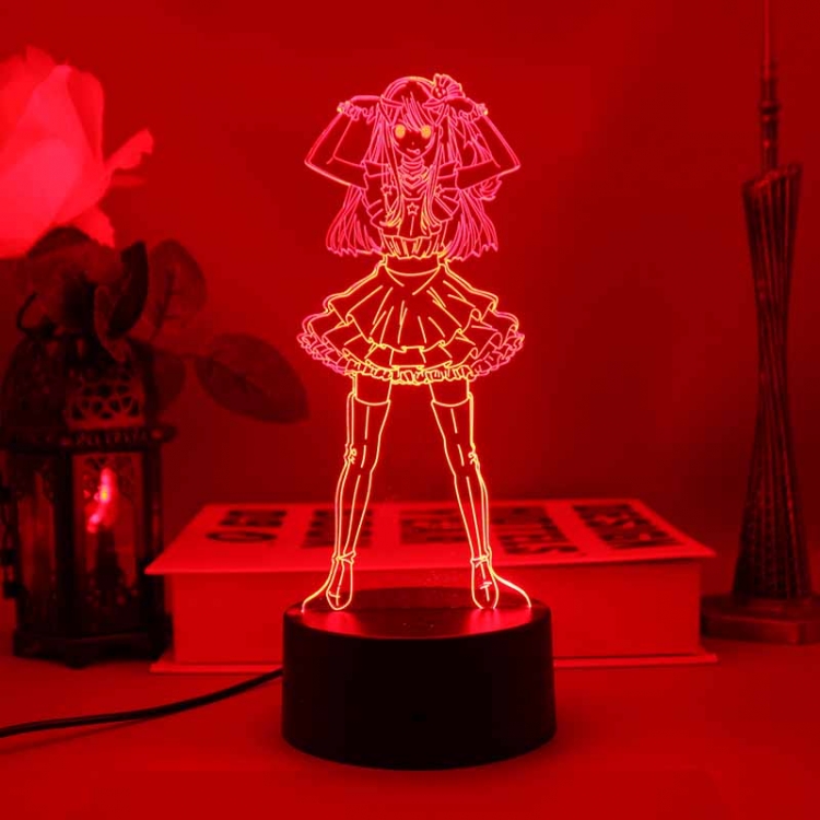 Oshi no ko 3D night light USB touch switch colorful acrylic table lamp BLACK BASE