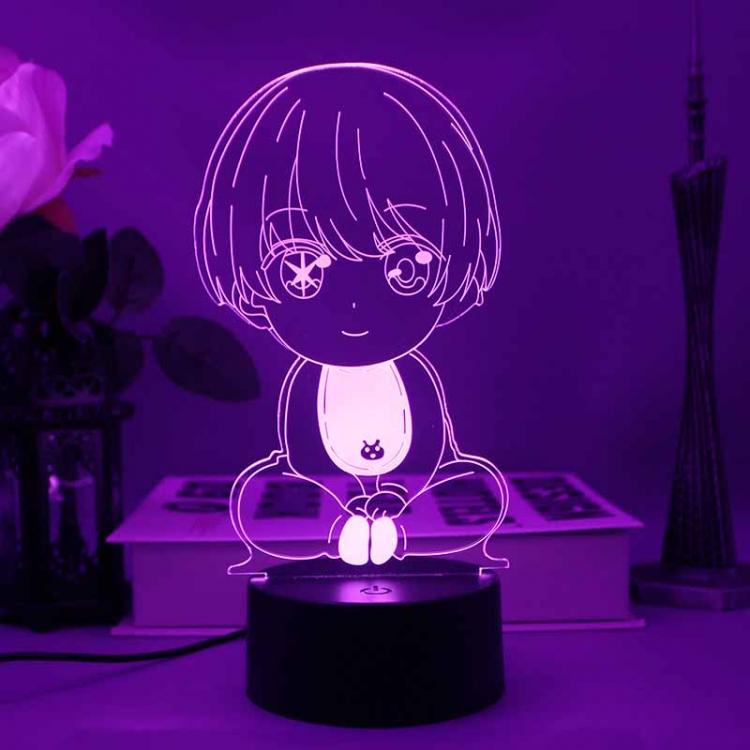 Oshi no ko 3D night light USB touch switch colorful acrylic table lamp BLACK BASE