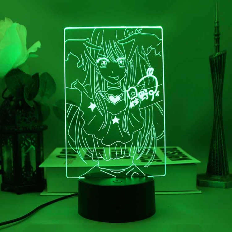 Oshi no ko 3D night light USB touch switch colorful acrylic table lamp BLACK BASE