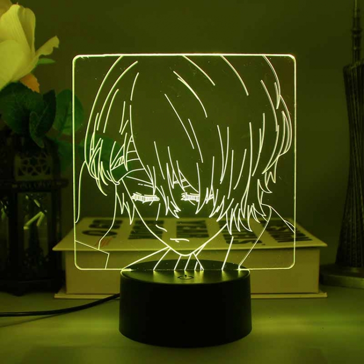 Oshi no ko 3D night light USB touch switch colorful acrylic table lamp BLACK BASE