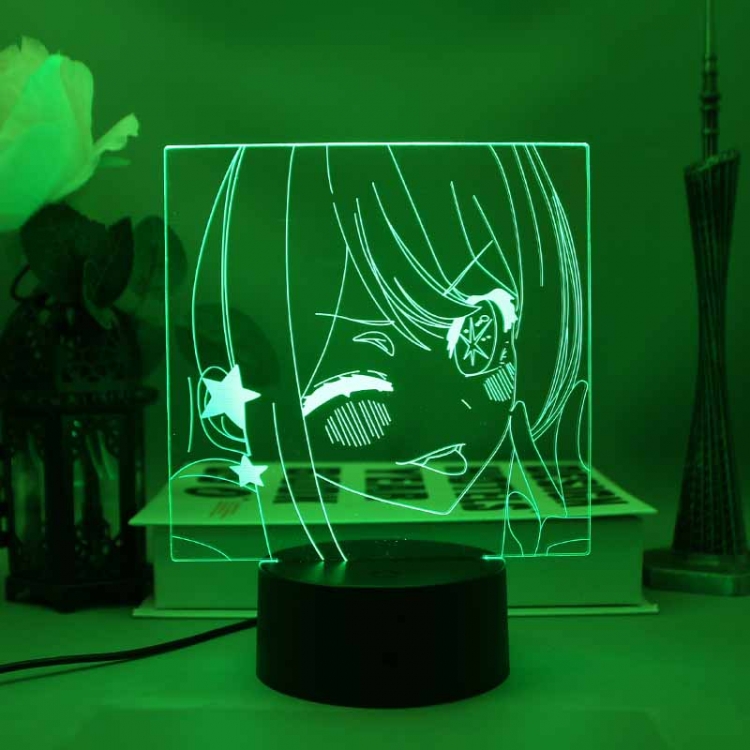 Oshi no ko 3D night light USB touch switch colorful acrylic table lamp BLACK BASE