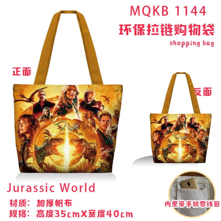 Jurassic World Anime cartoon canvas shoulder bag student crossbody bag 35x40cm MQKB-1144
