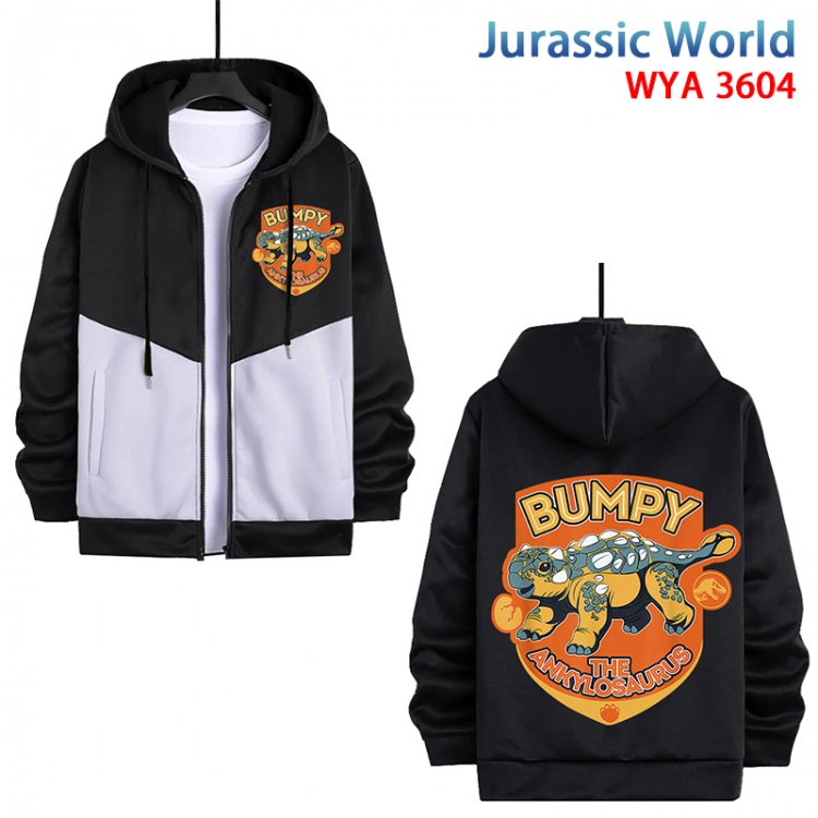 Jurassic World Anime cotton zipper patch pocket sweater from S to 3XL WYA-3604-3