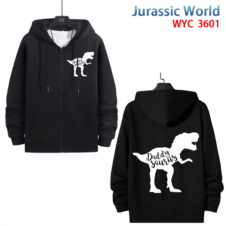 Jurassic World Anime cotton zipper patch pocket sweater from S to 3XL  WYC-3601-3