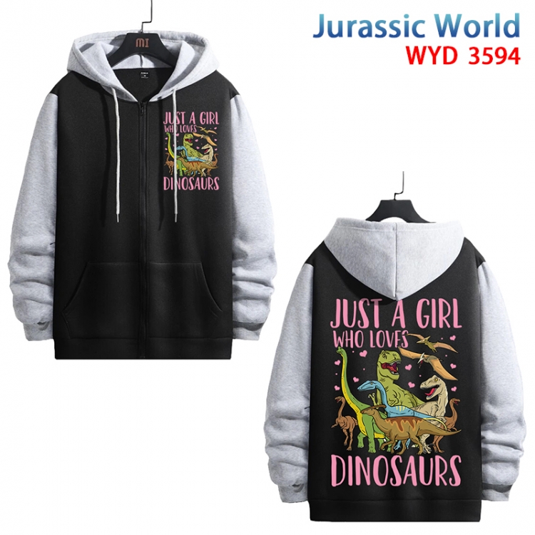 Jurassic World Anime cotton zipper patch pocket sweater from S to 3XL WYD-3594-3