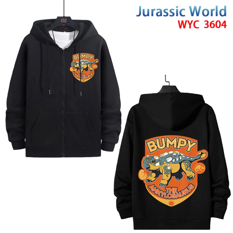 Jurassic World Anime cotton zipper patch pocket sweater from S to 3XL  WYC-3604-3