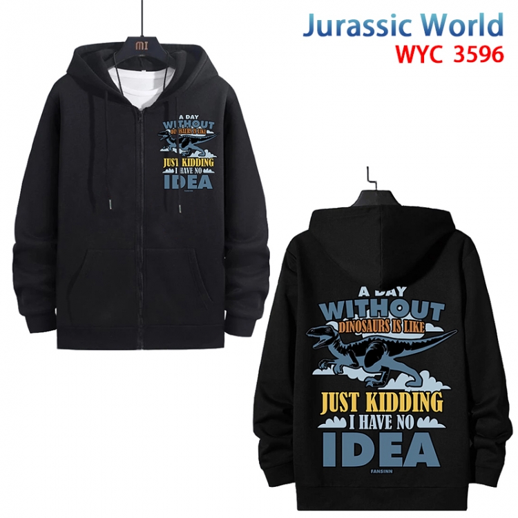 Jurassic World Anime cotton zipper patch pocket sweater from S to 3XL  WYC-3596-3