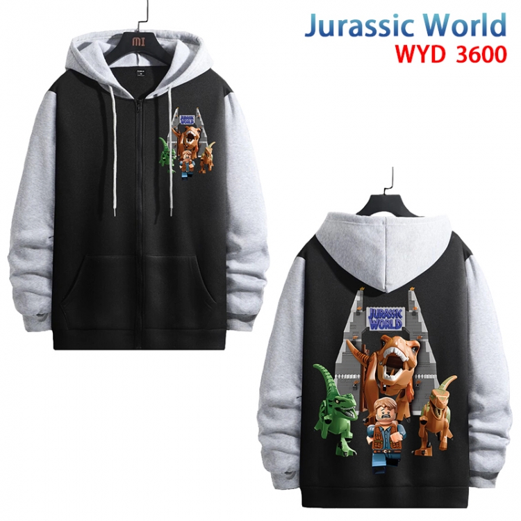Jurassic World Anime cotton zipper patch pocket sweater from S to 3XL WYD-3600-3