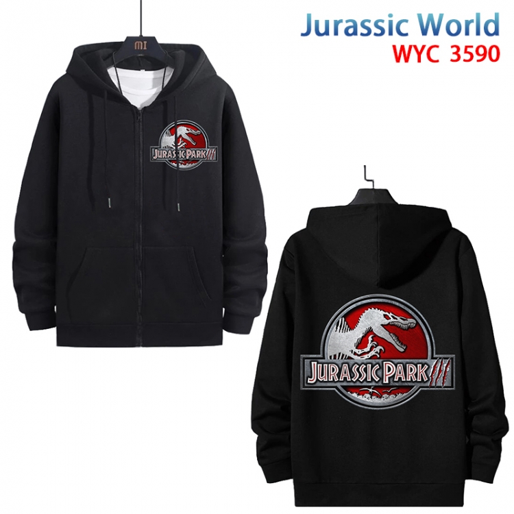 Jurassic World Anime cotton zipper patch pocket sweater from S to 3XL WYC-3590-3