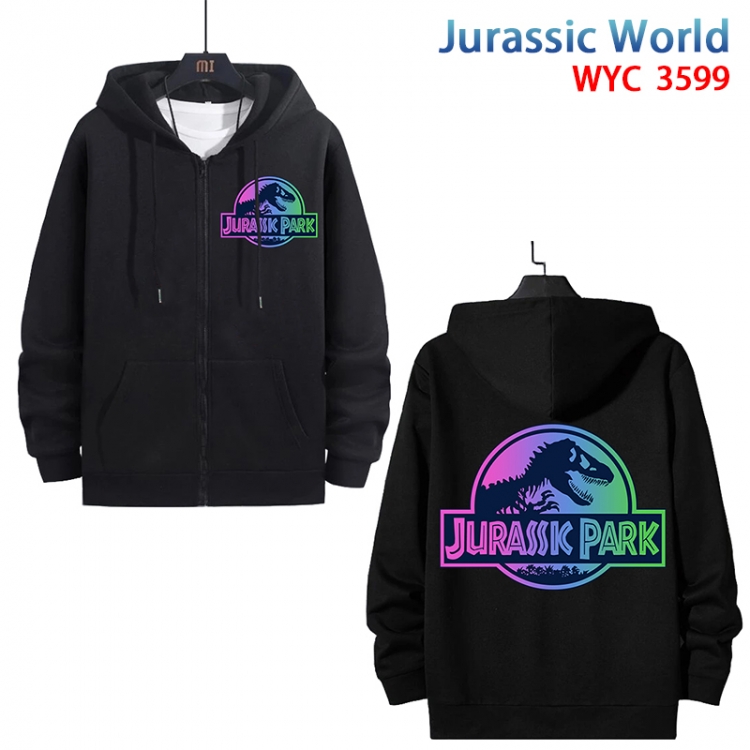 Jurassic World Anime cotton zipper patch pocket sweater from S to 3XL WYC-3599-3