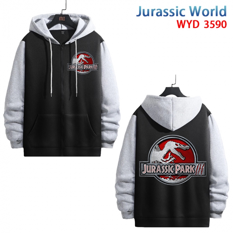 Jurassic World Anime cotton zipper patch pocket sweater from S to 3XL WYD-3590-3