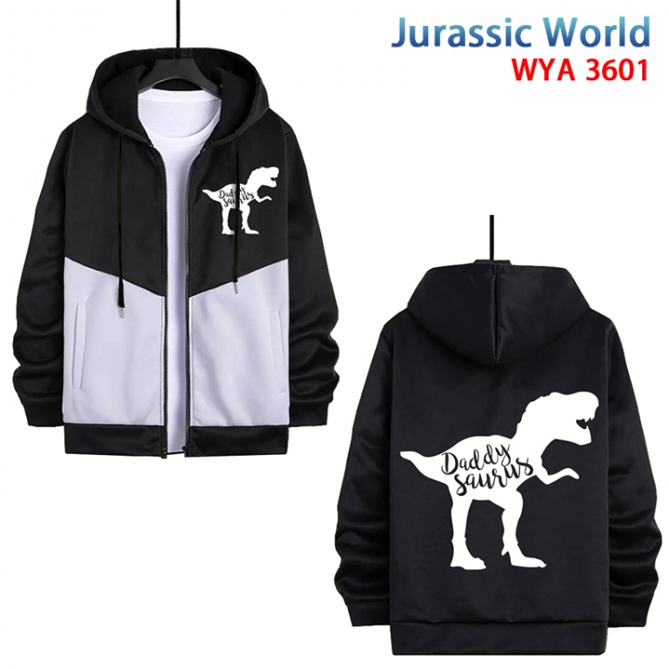 Jurassic World Anime cotton zipper patch pocket sweater from S to 3XL WYA-3601-3