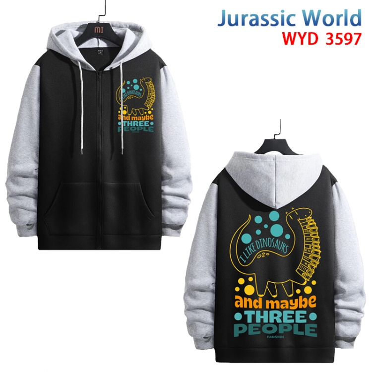 Jurassic World Anime cotton zipper patch pocket sweater from S to 3XL  WYD-3597-3