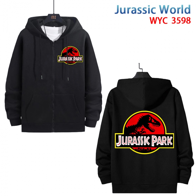 Jurassic World Anime cotton zipper patch pocket sweater from S to 3XL  WYC-3598-3