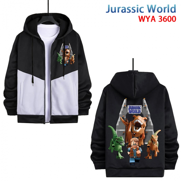 Jurassic World Anime cotton zipper patch pocket sweater from S to 3XL WYA-3600-3
