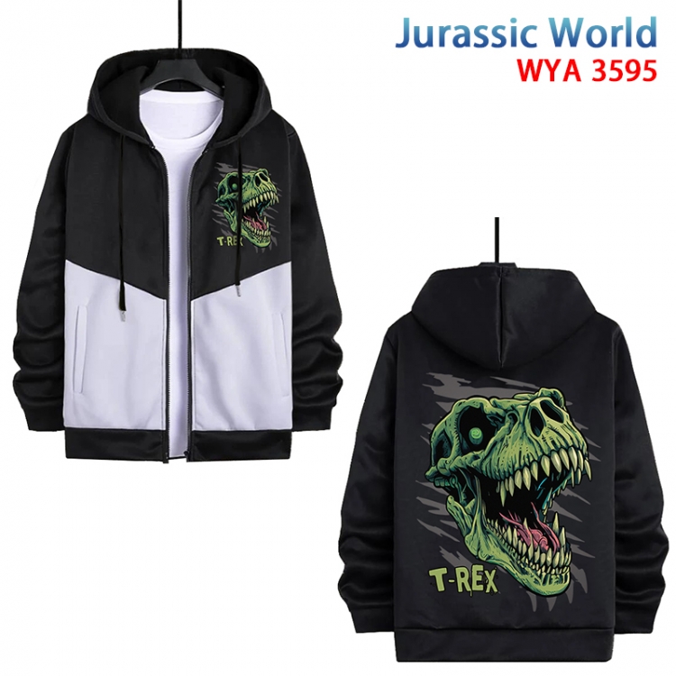 Jurassic World Anime cotton zipper patch pocket sweater from S to 3XL WYA-3595-3